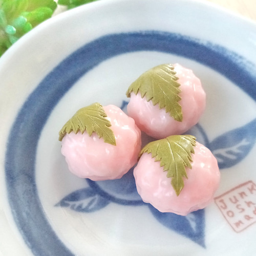 ◇小さな桜餅・道明寺◇選べる金具◇フェイクスイーツ◇ミニチュ