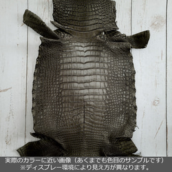 ワニ革 クロコ クレイフィニッシュ  モールグレー　No.C007913 2枚目の画像