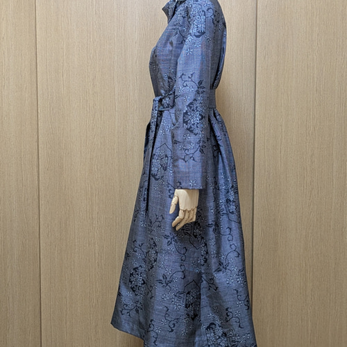 SOLD 着物リメイク ワンピース 大島紬 L〜LL ワンピース さらあお 通販