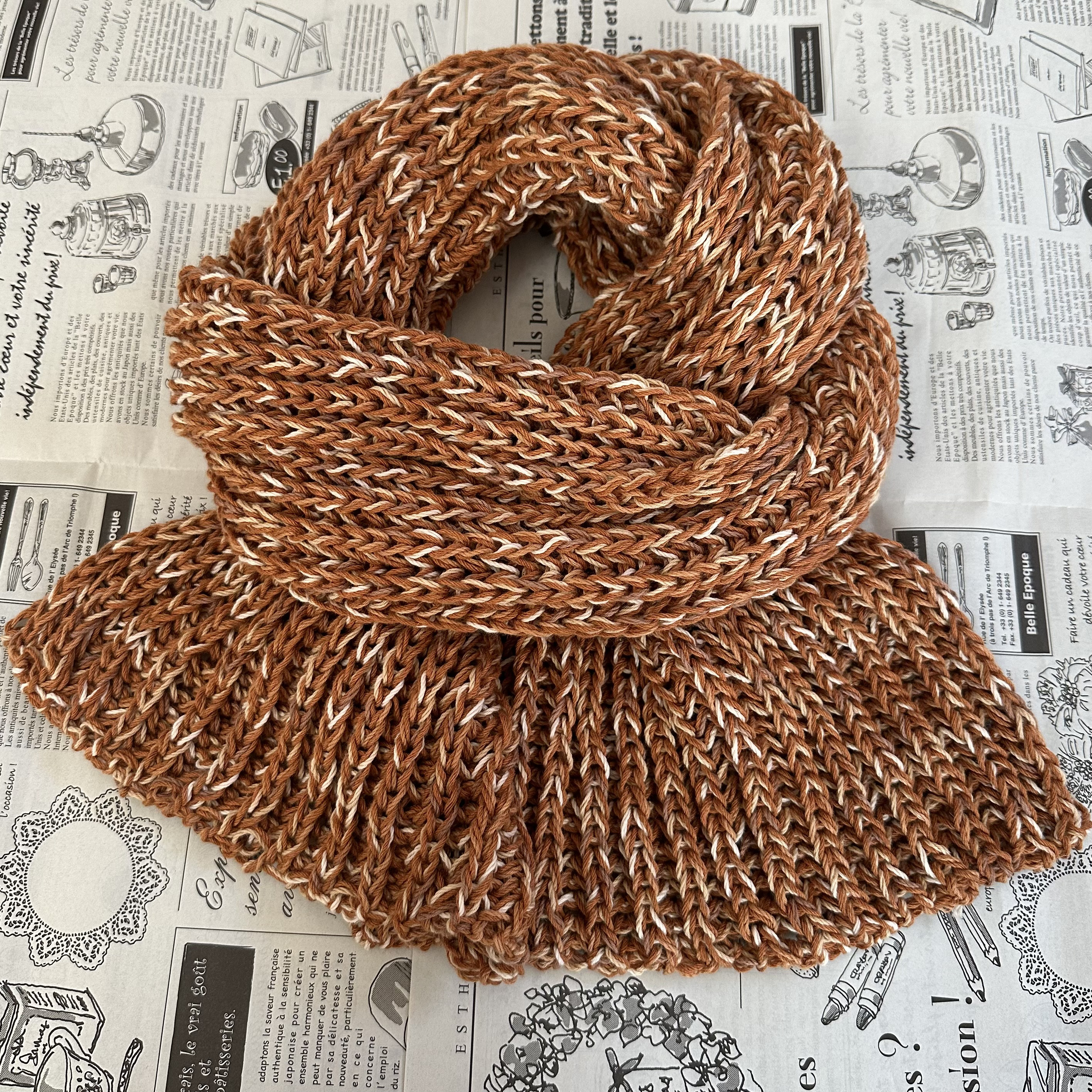 コットンマフラー・ブラウン