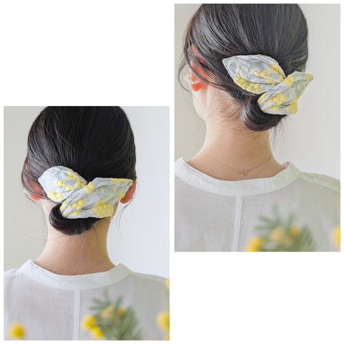 ミモザ♡エンブロイダリー刺繍 大人のためのデフトバン小さめ ミモザ♡エンブロイダリー刺繍 大人のためのデフトバン小さめ