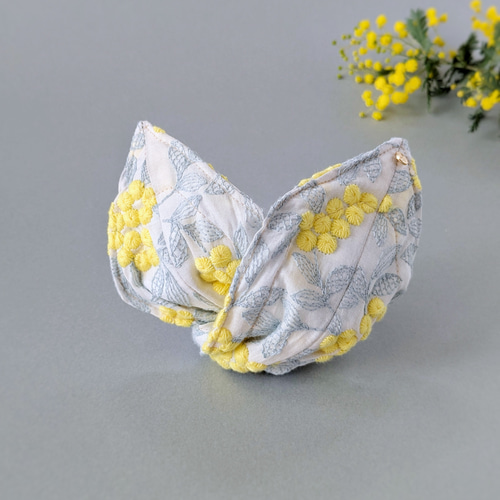 ミモザ♡エンブロイダリー刺繍 大人のためのデフトバン小さめ ミモザ♡エンブロイダリー刺繍 大人のためのデフトバン小さめ