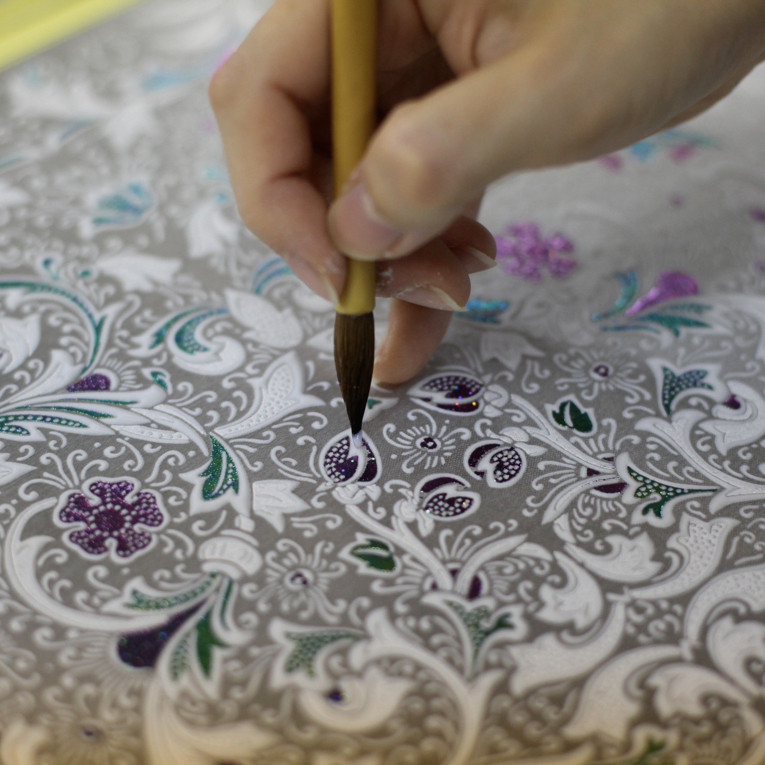 ヨーロッパサラサ(イエロー地に七色箔）