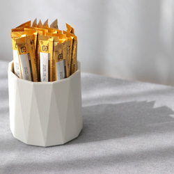 ペン立て　ペンスタンド　小物入れ　デザインポット　ホワイト（DesignPot_004） 2枚目の画像