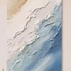 キャンバスアート テクスチャーアート 油絵 抽象画 ビーチ 海