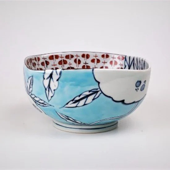 古赤絵 柘榴小花散文様 角鉢【陶祥窯・有田焼】