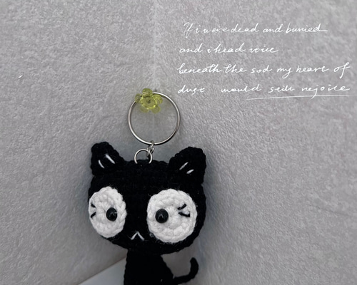 【こちゃのすけページ】黒猫さんと白猫さんのあみぐるみキーホルダー こちゃのすけ様専用ページ】黒猫さんと白猫さんのあみぐるみ