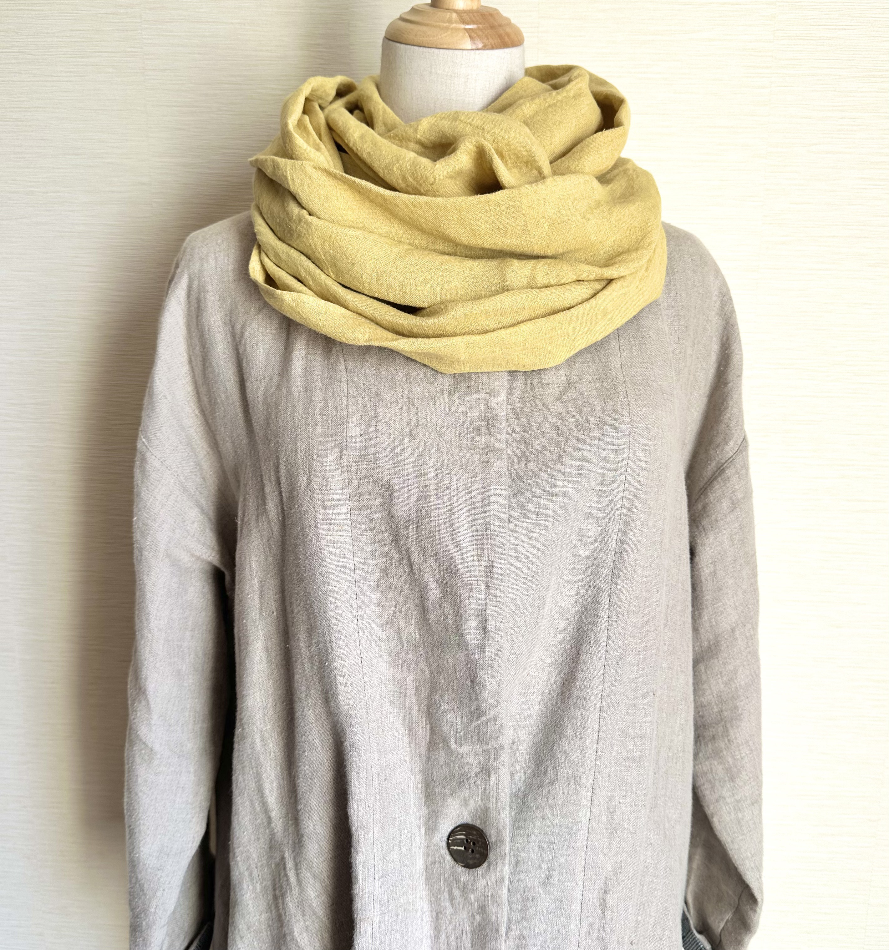 リネンノーカラーコートとベルギーリネンのスヌード【福袋】