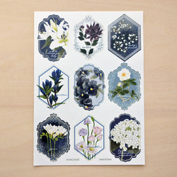 フレークシール 手帳シール 10枚セット 文字が書けるレトロ