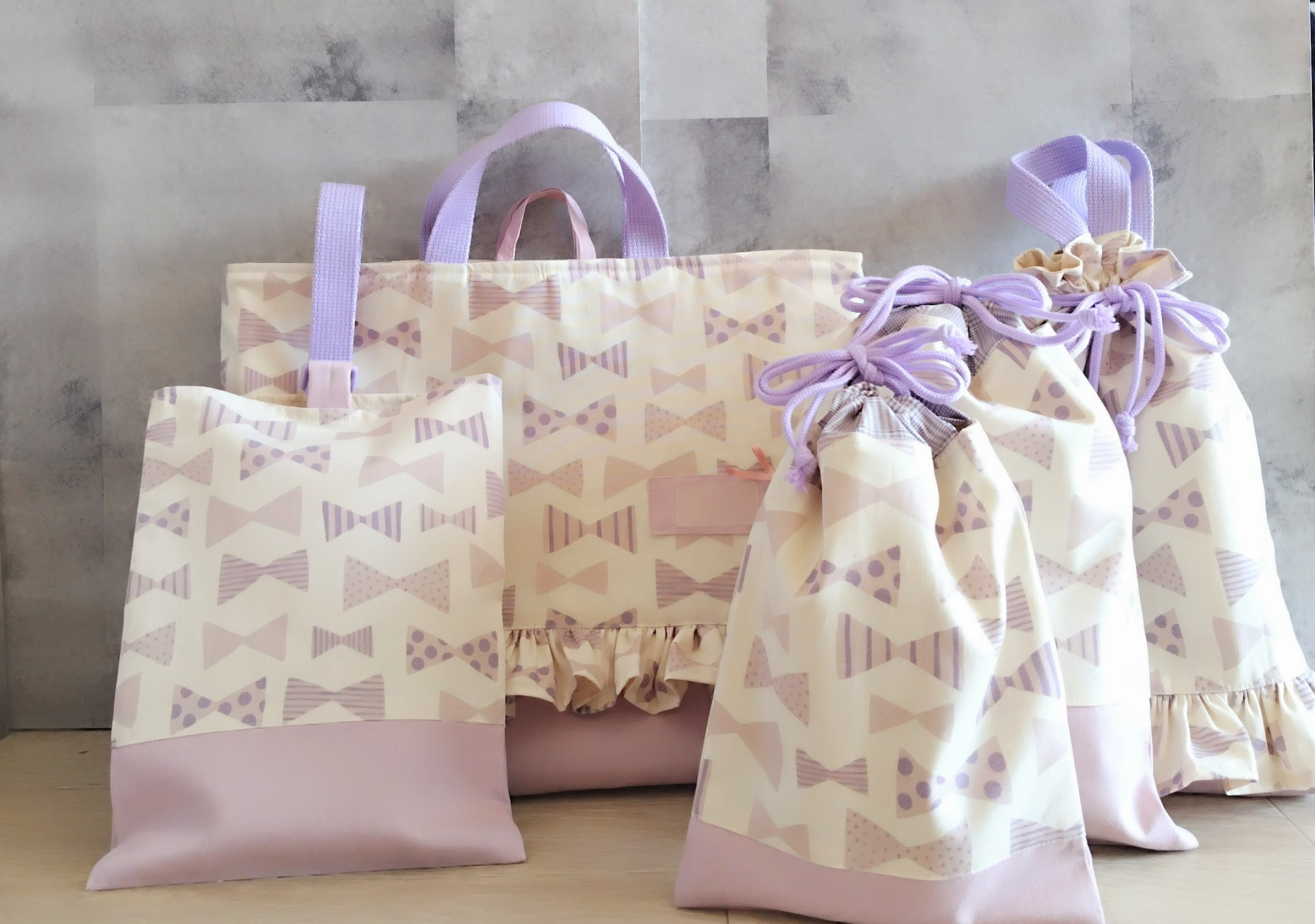 おめかしフリル　レッスンバッグ　入学入園グッズセット【5点】セット