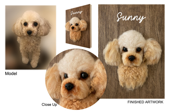 うちの子オーダー2025【おまかせコース：オーダーメイド羊毛猫犬】（ウッドパネル） ペットメモリアル2025 2枚目の画像