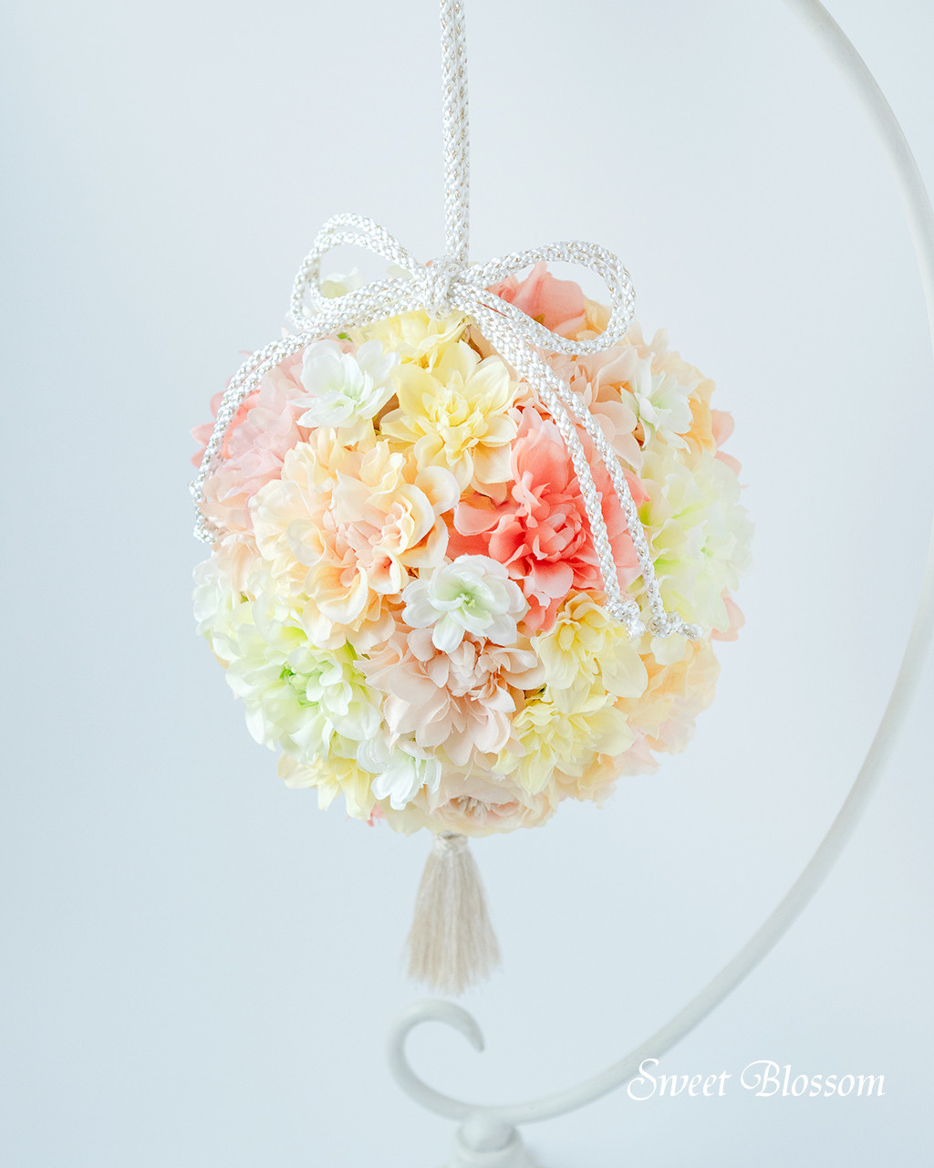 【オーダーメイド】パステルオレンジの和装用ボールブーケ