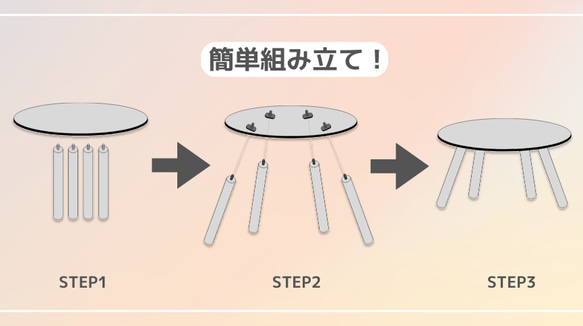 木製丸型ミニちゃぶ台　【カラー】ライトグレー・イエロー・ピンク・スカイブルー 15枚目の画像