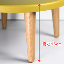 木製丸型ミニちゃぶ台　【カラー】ライトグレー・イエロー・ピンク・スカイブルー 12枚目の画像