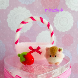 ✿羊毛フェルト✿くまさんとうさぎさんのHappy Wedding♡✿ハート✿ 羊毛フェルト_白くまさんのマスコット 羊毛フェルト ここな 通販