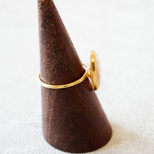 押し花リング（10号フリーサイズの指輪/クリーム） 指輪・リング schaf