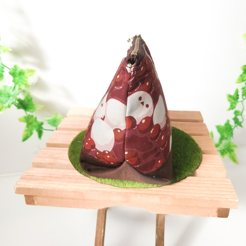 ぜんざいに浮かぶシマエナガ(抹茶&あずき) 20cmぷっくり ポーチ