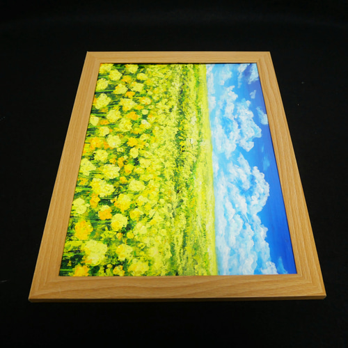 原画】幸せの黄色い絨毯 ｜ 菜の花の油絵 インテリア モダンアート