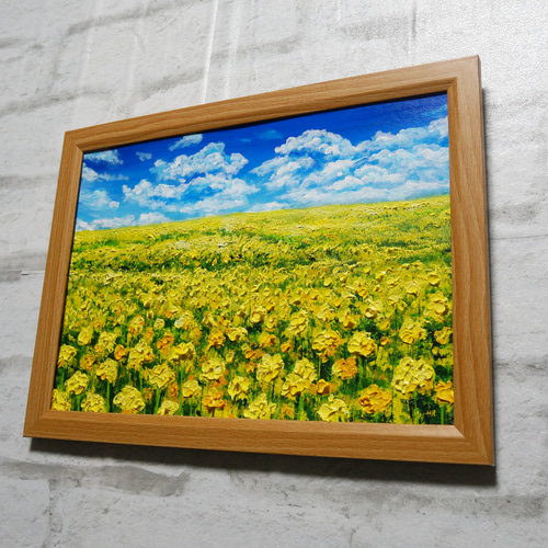 油絵 油彩 油彩画 絵 絵画【菜の花の丘】 絵画 HR 通販
