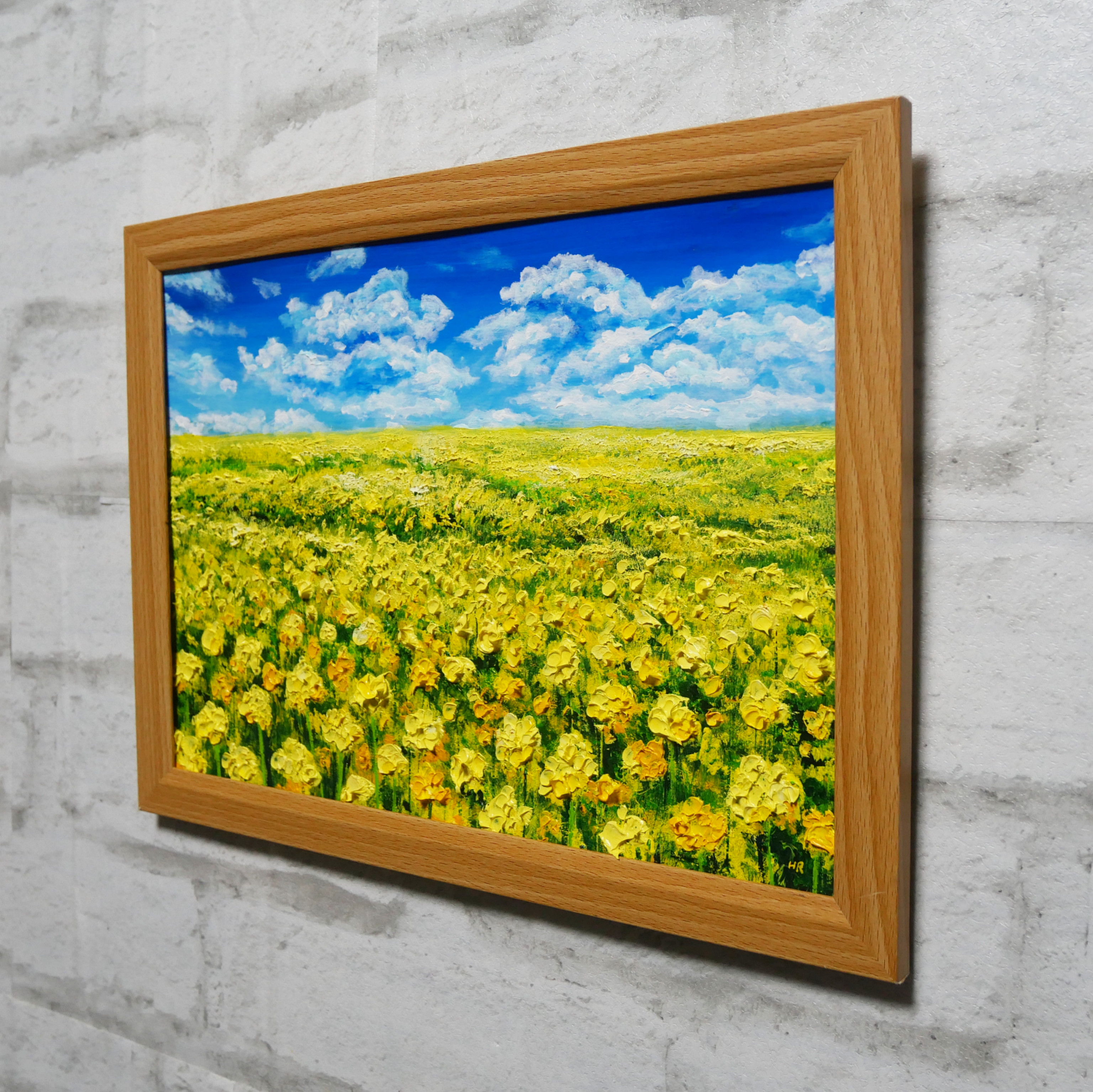 油絵 油彩 油彩画 絵 絵画【菜の花の丘】 油絵 油彩 油彩画 絵 絵画【菜の花の丘】 アクリル絵具、油絵具