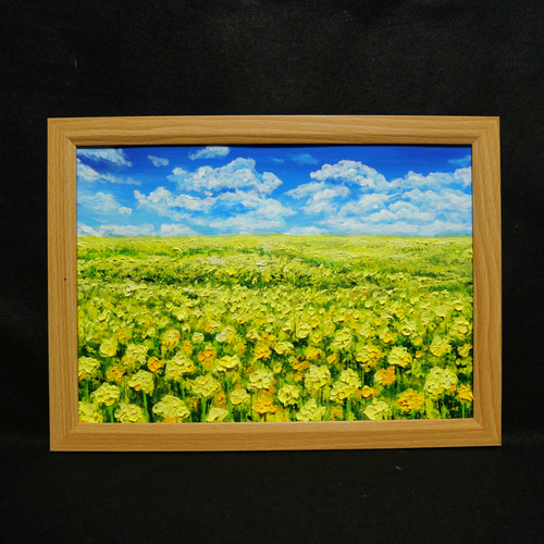 油絵 油彩 油彩画 絵 絵画【菜の花の丘】 絵画 HR 通販
