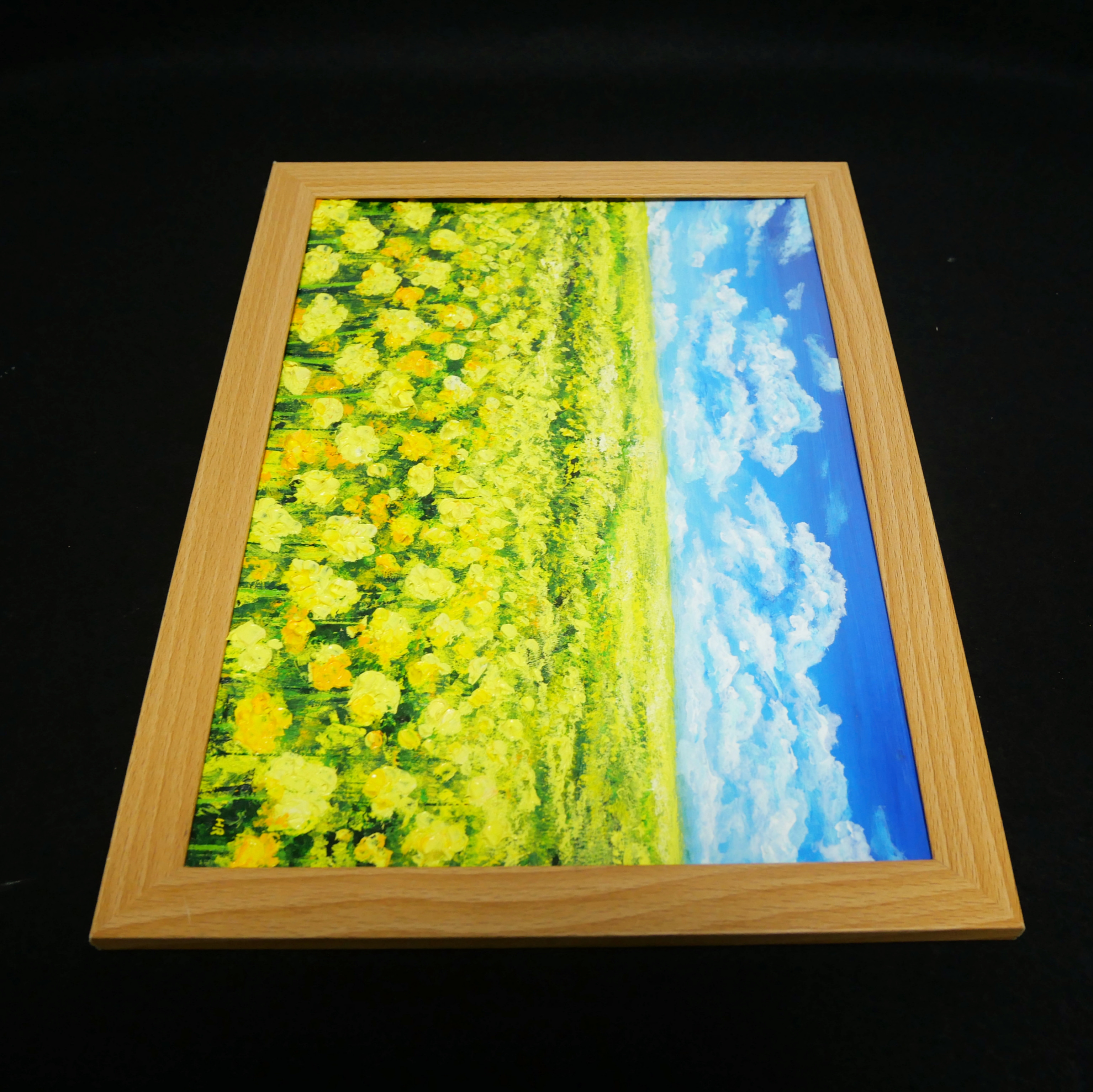 油絵 油彩 油彩画 絵 絵画【菜の花の丘】 油絵 油彩 油彩画 絵 絵画【菜の花の丘】 アクリル絵具、油絵具