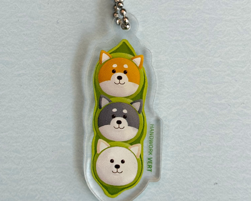 ⭐︎柴ワンコキーホルダー・枝豆柴三兄弟⭐︎ はんどわーくべ〜る