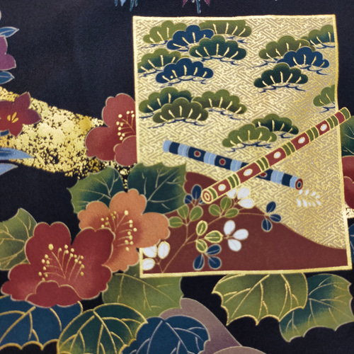 ★黒留袖アンサンブル*フレンチワンピ+ボレロ*着物リメイク正絹作家*2L〜3L㉚ 黒留袖アンサンブル*フレンチワンピース裏付き+ボレロ*リボン