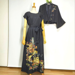 黒留袖アンサンブル*フレンチロングワンピース&ショートカーデ 黒留袖アンサンブル*フレンチロングワンピース&ショートカーデ