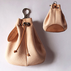 腰巾着 S 巾着バッグ ベルトポーチ 鹿革 レザー ヌメ革 本革 日々を