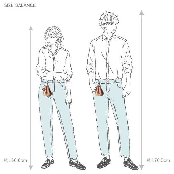 腰巾着 S 巾着バッグ ベルトポーチ 鹿革 レザー ヌメ革 本革 日々を刻む日記帳 nfl pst Creema店 12枚目の画像