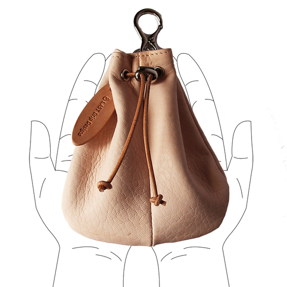 腰巾着 S 巾着バッグ ベルトポーチ 鹿革 レザー ヌメ革 本革 日々を刻む日記帳 nfl pst Creema店 11枚目の画像