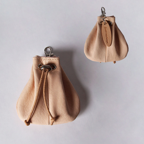 巾着袋 ミニ アクセサリー ポーチ 鹿革 レザー ヌメ革 本革 日々を刻む