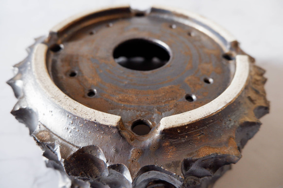 8号燻し金彩盆栽鉢930　塊根植物　多肉植物　盆栽　植木鉢　作家鉢　鉢皿　沖縄 6枚目の画像