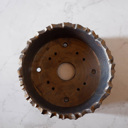 8号燻し金彩盆栽鉢930　塊根植物　多肉植物　盆栽　植木鉢　作家鉢　鉢皿　沖縄 5枚目の画像