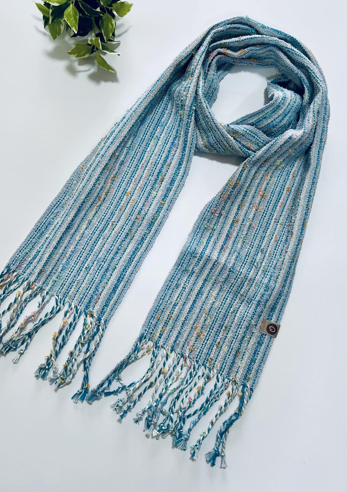 【一点物】コットン手織りストール　水色　青 9,344円