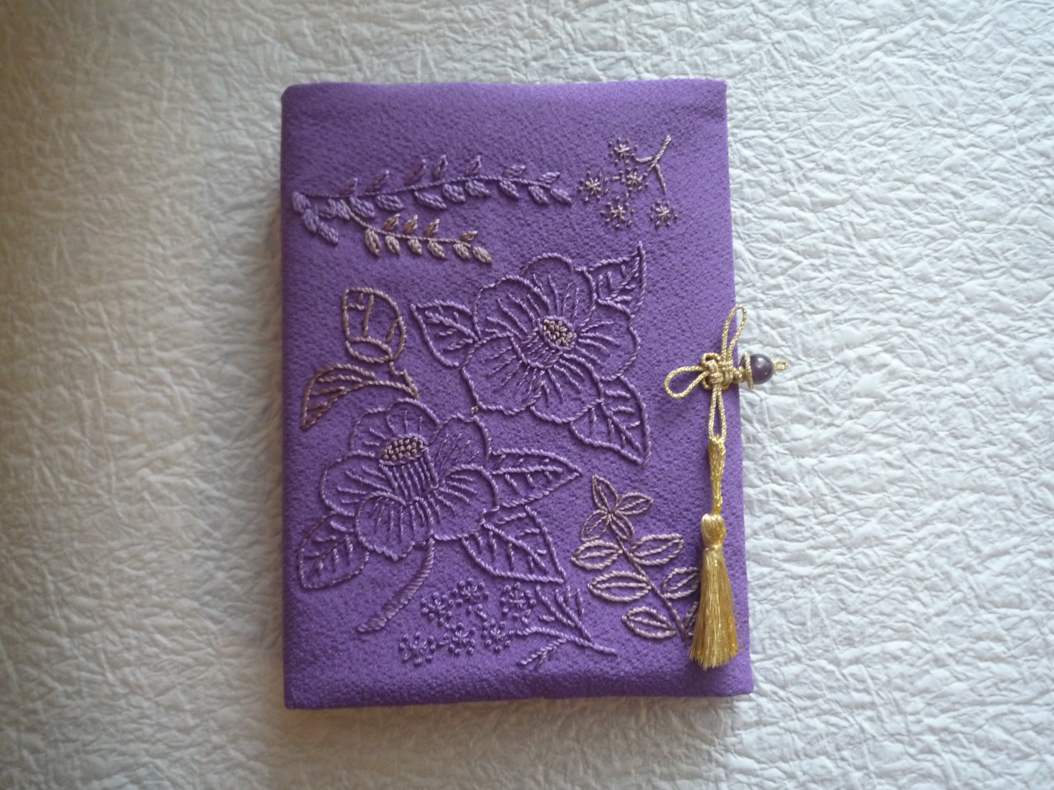 日本刺繍のシステム手帳（椿-4）(F2202)