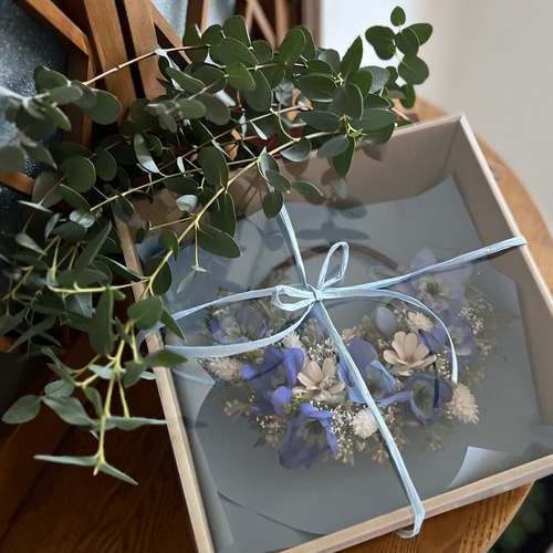 母の日|ネモフィラ畑の思い出 青のハーフリース アートフラワー 花と