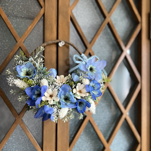 母の日|ネモフィラ畑の思い出 青のハーフリース アートフラワー 花と