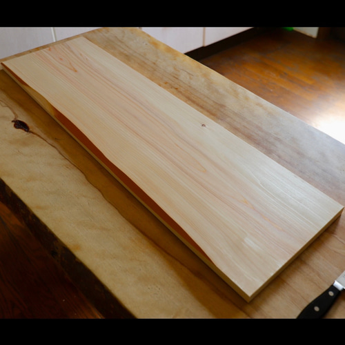 檜(ヒノキ)のまな板808mm耳付き まな板・カッティングボード Hasegawa