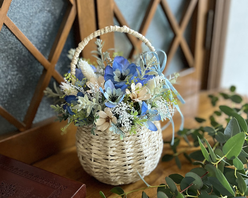 アイボリー フラワーモチーフ バスケット アイボリー フラワーモチーフ バスケット アイボリー フラワーモチーフ