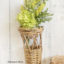 【アーティフィシャルフラワーのスワッグ】ミモザとビバーナムのスワッグ・・新年度、母の日フラワー、ブライダル 2枚目の画像