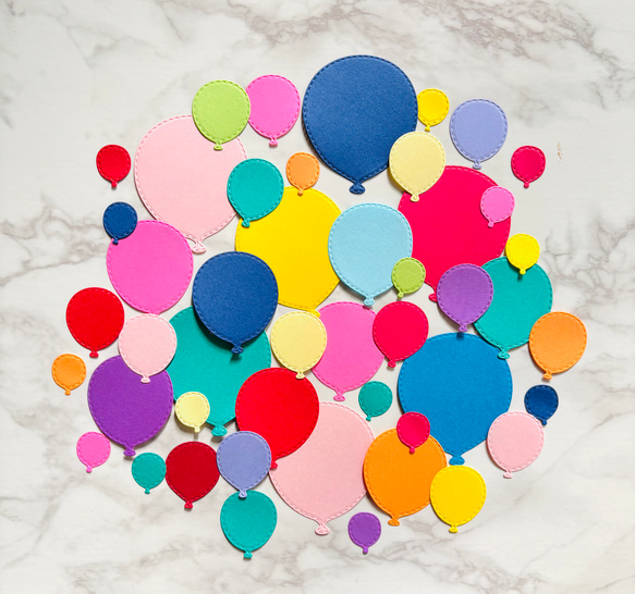 カラフル 風船 メッセージカード サイズ色々MIX 卒業・入学・アルバム