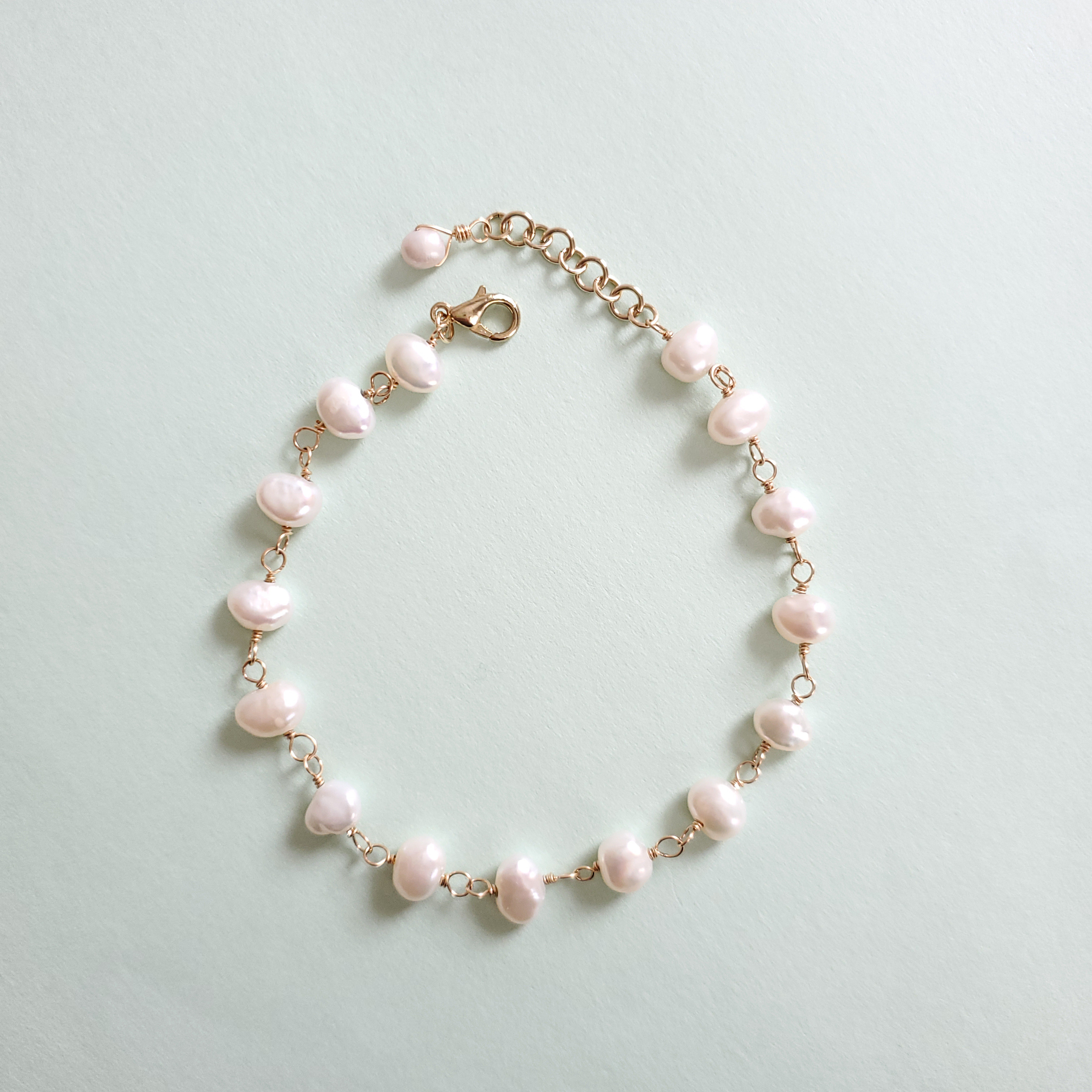 淡水パール 14kgfワイヤー ブレスレット