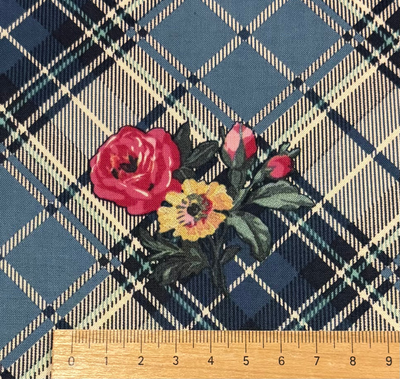 チェックにブーケ　yuwa  ２色あり 4枚目の画像