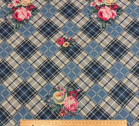 チェックにブーケ　yuwa  ２色あり 2枚目の画像