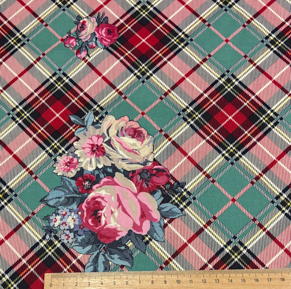 チェックにブーケ　yuwa  ２色あり 8枚目の画像