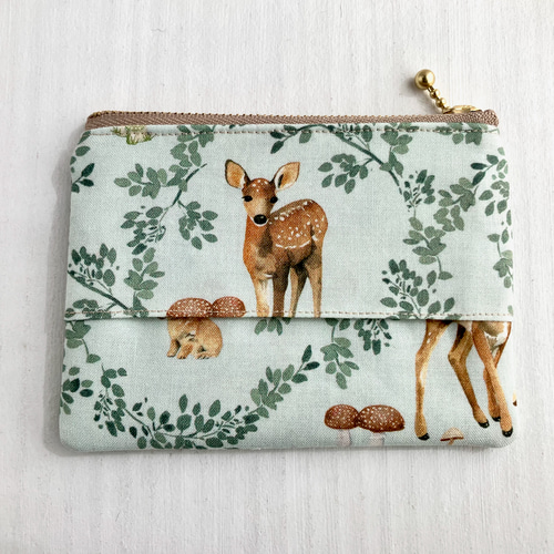 ポケットティッシュケース付きポーチ バンビのお庭 ポーチ きこの 通販