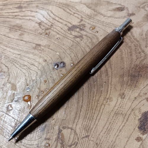 木軸シャーペン0.5㎜神代欅 蜜蝋クリーム仕上げ ペン・筆記用具