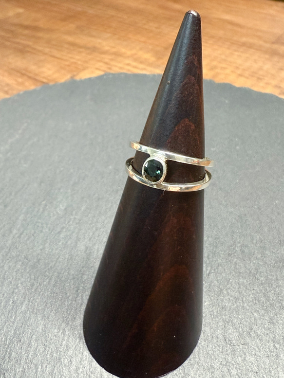 ｟silver｠ストーンクリップリング＿No.1＿11〜12号 2枚目の画像